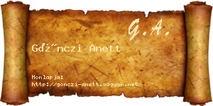 Gönczi Anett névjegykártya
