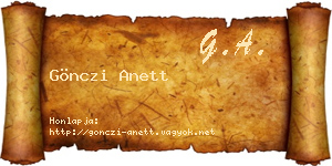 Gönczi Anett névjegykártya