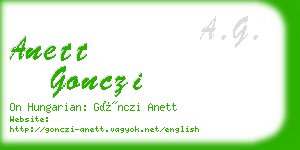 anett gonczi business card